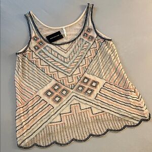 Gorgeous Willow & Clay Sheer Top w/Multi-colored Beading